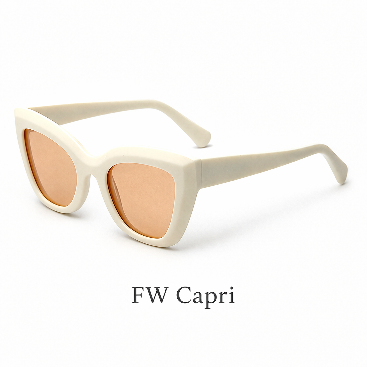 FW Capri — Cream Cat-Eye Sunglasses