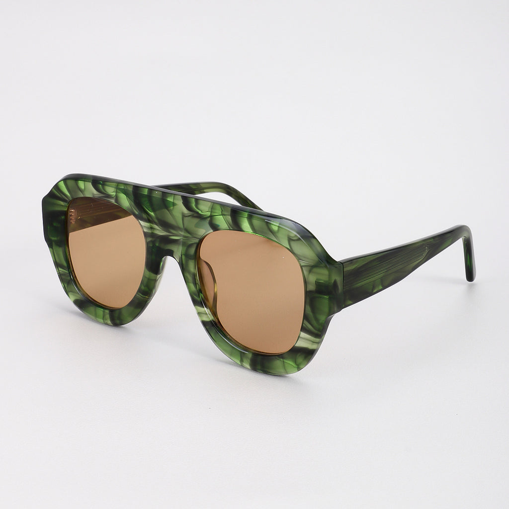 FW Tulum — Green Marble Statement Sunglasses