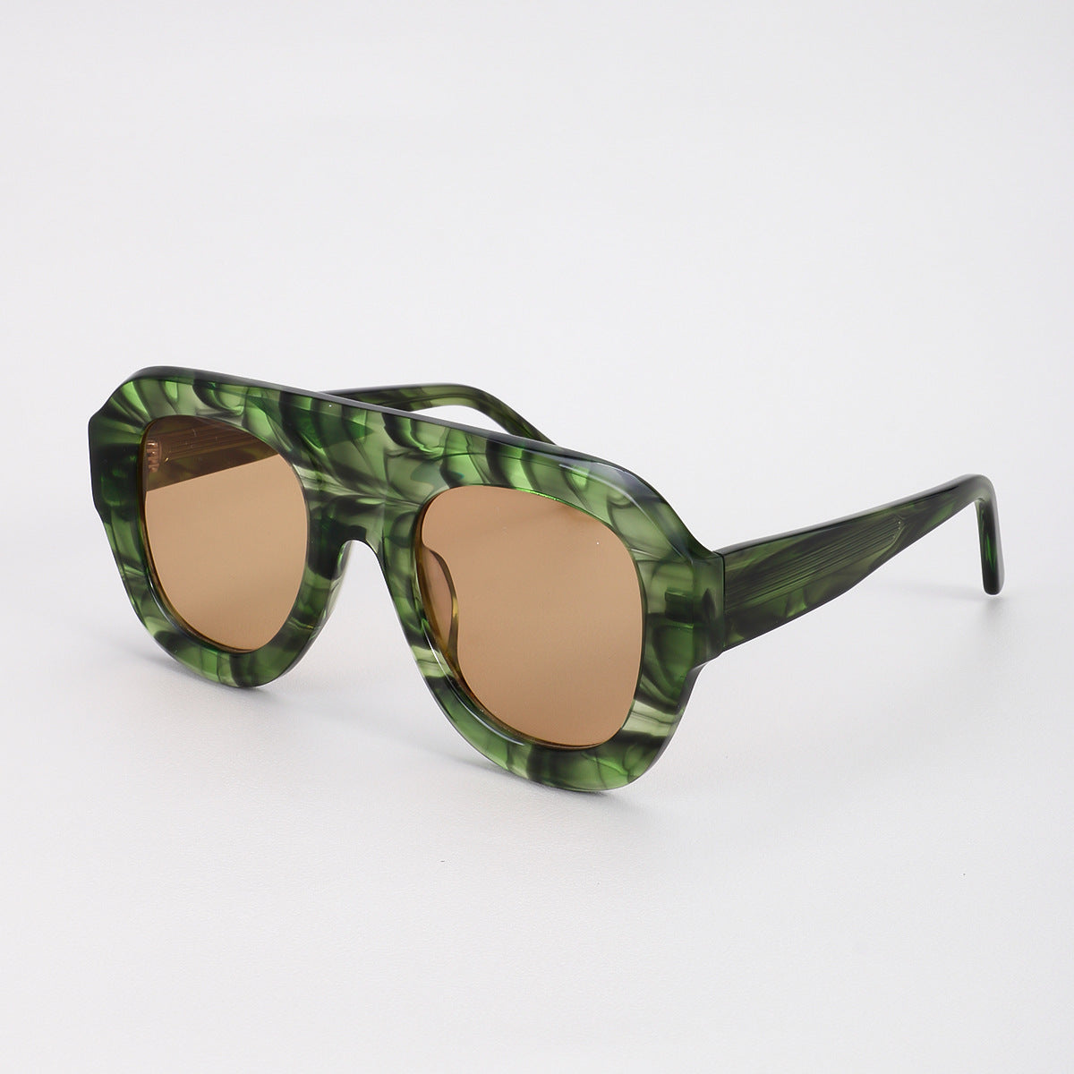 FW Tulum — Green Marble Statement Sunglasses